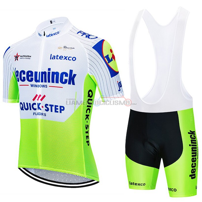 Abbigliamento Ciclismo Deceuninck Quick Step Manica Corta 2020 Bianco Verde